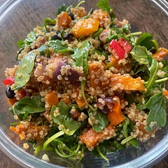 Delicious, fresh and filling salad. Added arugula for freshness.