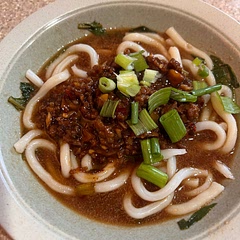Made this x3. Used 4pack of udon. Had tons of stock left. Enough meat to feed us twice with cooking more noodles. Did 6 tbsp of chili oil