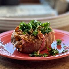 Cooked the onion in a saute pan with the chicken and BBQ sauce.