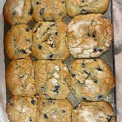 These were the best blueberry muffins I’ve ever had! Though I did make 2 changes. I had no butter, so I substituted using butter flavored Crisco. I used half vanilla & half almond extract . I highly recommend this recipe!
