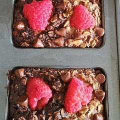 Added cinnamon and a few raspberries for a bit more flavor I increased the recipe to 6 servings which made 14 muffins. Cooked them for 22 minutes . 10/10