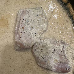 Browned shallots in butter before making sauce. SOOOOOO good.