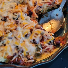 Like a lasagna with Mexican flavouring with the way it's layered. Tastes great. I could see adding more vegetables like bell peppers or zucchini. Would definitely make again.