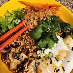 first ever try at a "real" ramen bowl. my eggs had little cracks in the shells and didn't come out pic worthy, but they were 100% taste worthy 