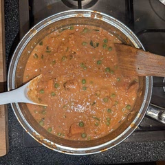 Used sweet potatoes instead. Needed to use 3 cups of water as the mixture kept drying up. Might try adding carrots and/or other veg next time. Served with brown rice/quinoa mix.
