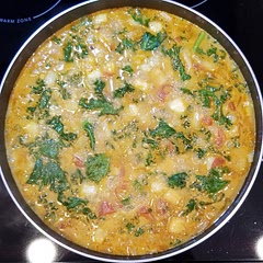 I used a heaping ¼ tsp of ground ginger in lieu of fresh ginger. I also added ½ tsp of Turmeric - I may add more next time! I added chicken breast that was sprinkled with sea salt and turmeric, baked and shredded. I served it over quinoa.  Absolutely delicious! 
(40 twists course sea salt / heaping ⅛ tsp black pepper)