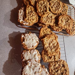 Subbed golden raisins for regular.  Followed recipe to a T otherwise. Awesome cookie.  Had some frosting from a different batch of cookies, so frosted a few with a cinnamon cream cheese frosting & they were delicious. 