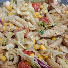 With corn and mozzarella 