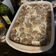 Super good.  Kinda like stroganoff.  I used Sam’s Club beef meat balls.  I sprinkled cotja cheese on top mostly because I have some.