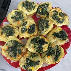 I used silicone muffin tray and sprayed lightly with avocado oil. I also added 2 tablespoons of cottage cheese