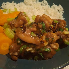 Fantastic recipe!! Great taste! I made a few changes-
I didn't have enough fish sauce and added soy sauce to supplement.
I used less ginger and added garlic. I used  spring onion and chilli oil instead of coriander and fresh chilli. 