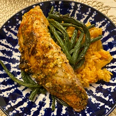 Really good and easy way to make fresh tilapia would also work with cod :) just spray a good sheet with pan and be sure to season both sides

Update made it again it’s still really good and this time I didn’t do the lemon zest and it’s still awesome