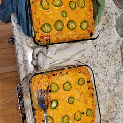 It was savory and delicious, do note to cook this in a large pot, not a pan. No pan is large enough to fit all of this, you'll save dish work, trust me.