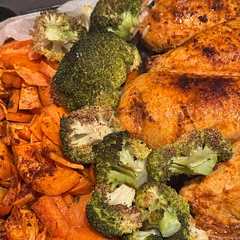 Simple and enough to feed the whole family. As others have mentioned you can use a different spice — I used sweet paprika.