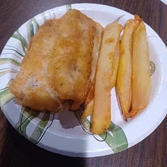 Nice flaky fillet. Made the chips from russets.