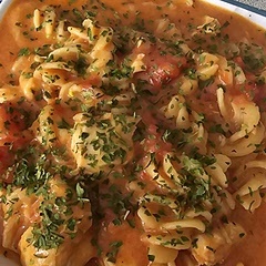 Turned out well, a bit too much sauce though. Maybe next time I'll go with less chicken stock.