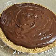 Marias & coconut cookie crust, Guittard  bittersweet baking wafers. Perfect!! So good