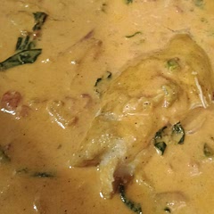 My husband thinks mushrooms would go well in this dish. Came out flavorful and very creamy. I also added some jalapenos in the dish. Just to add some kick.