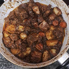 I didn't have a lot of the listed ingredients but i supplemented with ingredients that had the same effect. This has to be the best stew I've made 