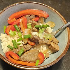 Didn't think it was that great. Sauce isn't thick enough to coat the meat or rice. Veggies were good though. 