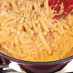 Super easy. Great flavor, added extra garlic, Italian seasoning, and white onions. Use whatever pasta had on hand. 