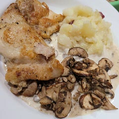 This was a nice simple recipe. I used chicken thighs for this recipe and came out very moist and tender. 