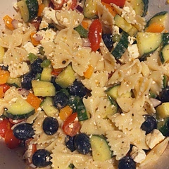 Yum! Used bow tie pasta and extra feta
