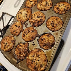 Made them into muffins. Added chocolate chips.