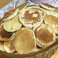 Itt was so good, delicious creamy. For me the banana wasn’t enough, and I like my panckakes more sweet so I put one pack of vanillie sugar and 4-5 tsp of sugar.
