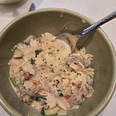 Could not find ditalini pasta so used mini farfalle. This was easy and good. I added extra Italian Seasoning and garlic powder. 