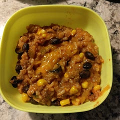 I didn't have any bell peppers so used two full cans of green chilli's instead, a can of tomato paste (bc I opened the wrong can) as well as the sauce, added a can of sliced black olives and a can of corn for crunch. It was delish!