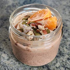Good, fulfilled my chocolate craving today hehe. Added a bit of coconut yoghurt to the top. Used mandarin instead of orange