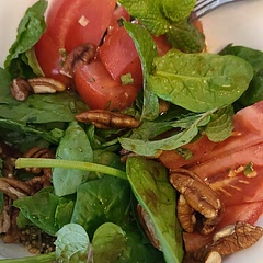 Note to future self to do a lot less dressing and not salt the quinoa because there's salt in the dressing 
