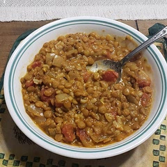 I used green lentils, and sweetened it with brown sugar instead of coconut sugar, but it still came out delicious.