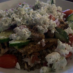 Used wild rice and added goat cheese on top. Yum!