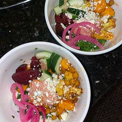 Used the beet hummus recipe to make mediterranean bowls