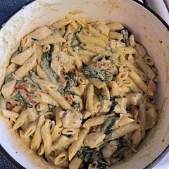 Very good! Super creamy! The only change I made was making my own pesto from scratch. This dish is delicious!!