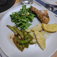 This is a delicious and easy meal. I added some pre cooked beans to the dish in the oven when the chicken was cooked and then turned the heat down until we ate. Definitely worth it. Delicious flavour.