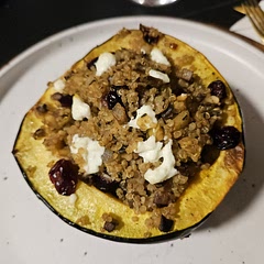 So good! Added goat cheese & walnuts - meli said definitely needs this. Already thinking of making a version of this for a Thanksgiving side.