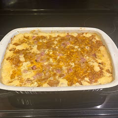 I was going to make ham with these potatoes but the weather was bad and I didn’t want to grill.  I diced it up and layered it in with the potatoes.  This is outstanding.