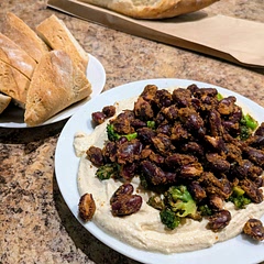 What a strange recipe. Somehow we turned tofu into ricotta and beans into bacon. Incredible flavor combination. Only made 1/2 serving with rest in a few days and a new baguette.