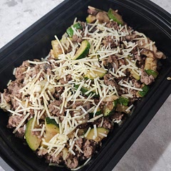 Added ground beef, seasoned with salt, pepper, Italian seasoning, basil, garlic and onion powder.  Delicious!