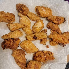 Not a sugar adder to my food, so I compromised and used some Lawry's Seasoning salt. I also mixed some masa and gf flour for the dredge. I used left over bacon grease for the oil. Way better for you!

It was yummy.