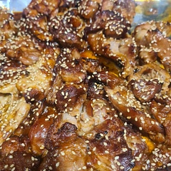 So tender. I used thighs as prefer the taste. Finished in oven to make sticky.