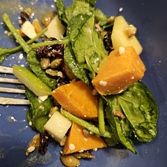 It's a GREAT fall salad! We added more feta cheese. I did put my potatoes in the freezer to chill faster, then lost track of time, so my potatoes were a little frozen. I would not recommend doing that! 😂 
