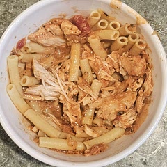 Served over ziti, added onion, Daniel loved