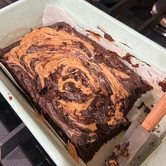 Loved how quick and simple the recipe was. I didn’t have almond butter and substituted with peanut butter, but it all turned out wonderfully. It was nice and fluffy, and chocolatey without being super sweet.