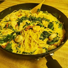 This comes together very quickly. Great flavor from the sun dried tomato oil.  I'll make again, but I'll use a whole jar of the sun dried tomato vs half.