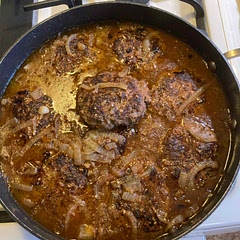 I don’t care for mushrooms, usually I will just follow the recipe and just pick them off of my plate……..this time I decided I wanted smothered onions instead. DEFINITELY keeping this recipe!!!!!