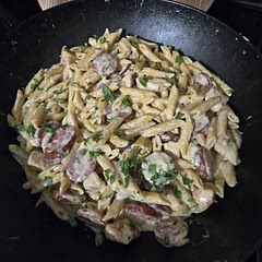 Used my wok with its lid, heavy whipping cream, used 1 cup less of the low sodium chicken broth because of the cream type - stirred pasta twice during 15 min. cook time for evenly cooked pasta , and made my own Cajun seasoning using ingredients listed in the beginning section of the article. Parmeson cheese: I used the aldis version of shredded parm that comes in a 5oz container. 15 min mark shook the whole thing evenly on top and covered until the 20 mark. When I took the lid back off, the cheese melted down pretty well. Then, immediately after turning off the heat, I stirred in the cheese, and the whole thing came together nicely. Really enjoyed this one!